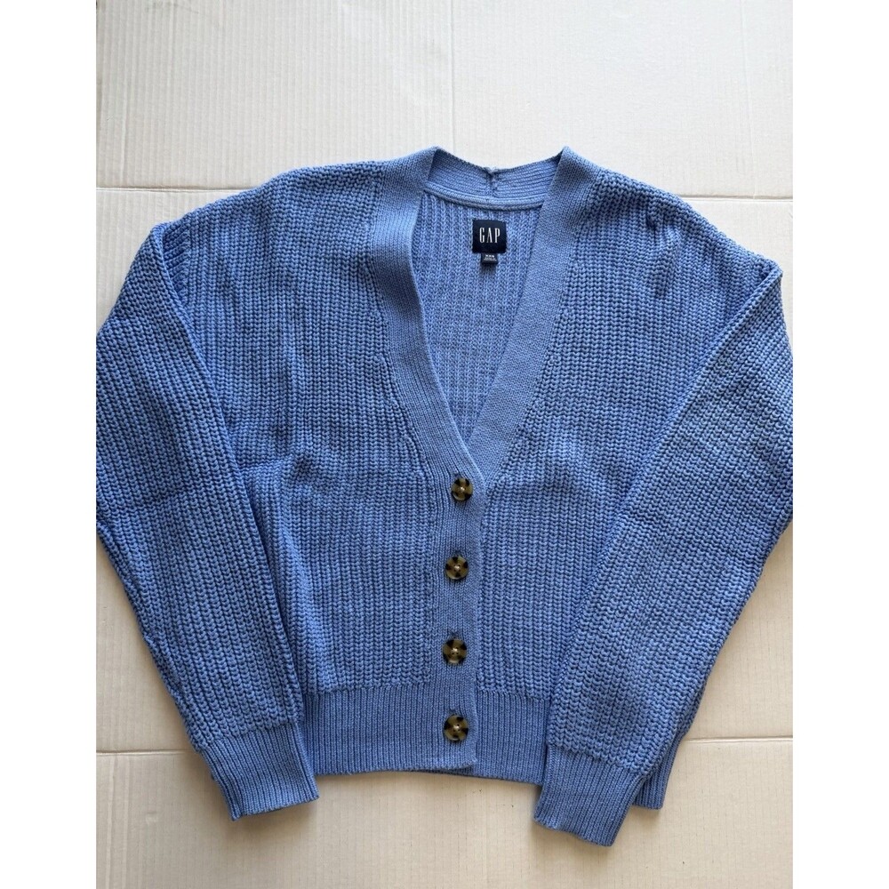 GAP Women’s Blue Knit Cardigan Sweater Button Front Long Sleeve Size XXS - Picture 10 of 15